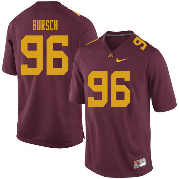 Men #96 Nathan Bursch Minnesota Golden Gophers College Football Jerseys Sale-Maroon